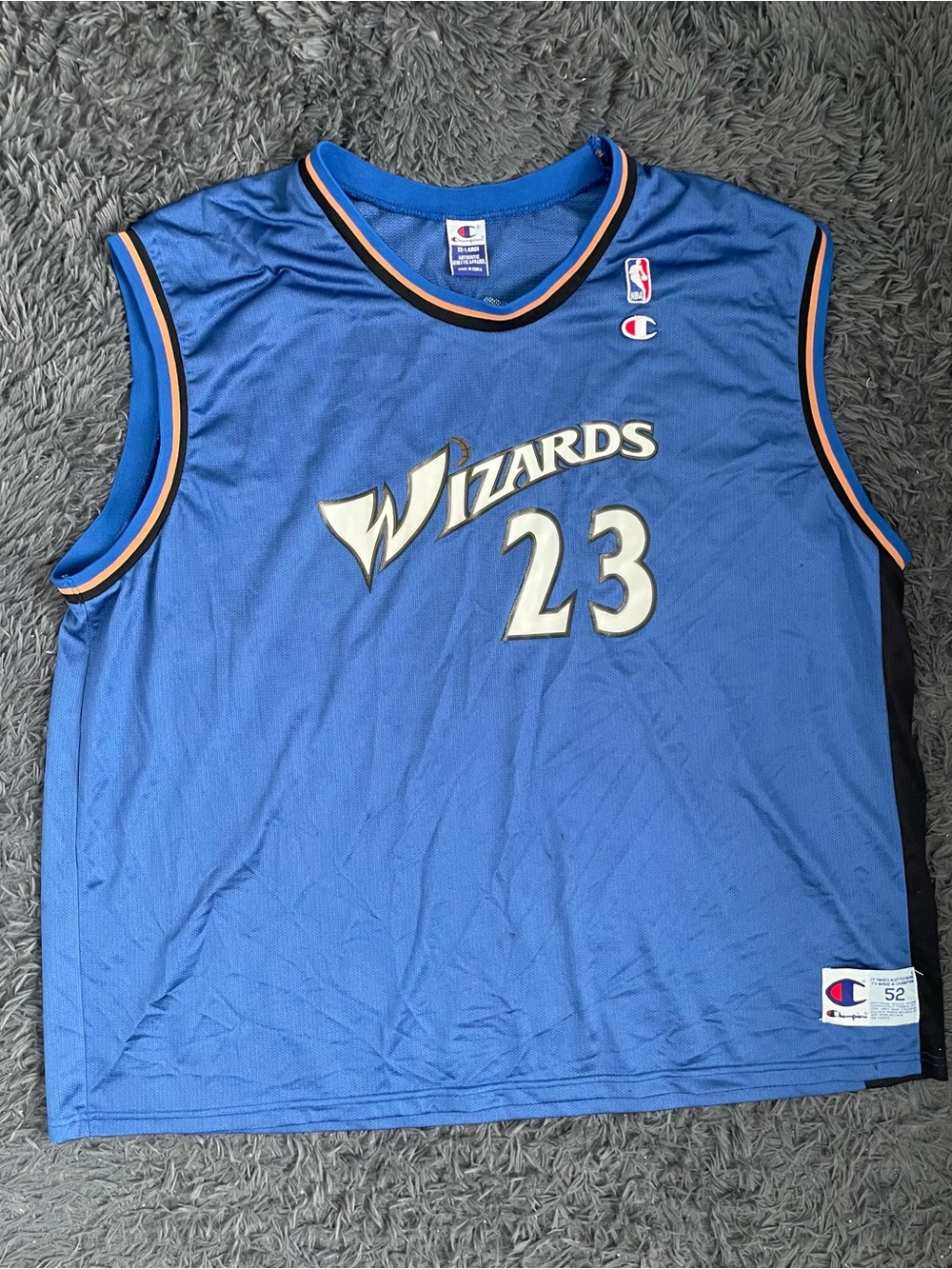 Men Size XXL Champion Vintage Michael Jordan Washington Wizards Jersey NBA 2XL
